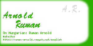 arnold ruman business card